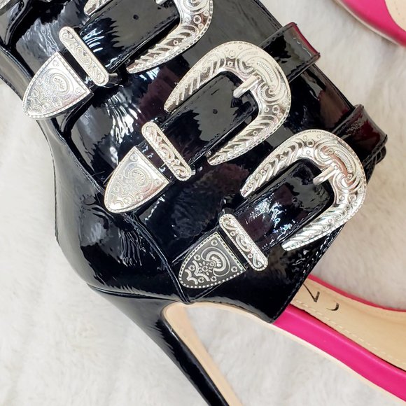 Western Inspired Buckle Multi Strap 5" High Heel Bridget - Picture 3 of 11